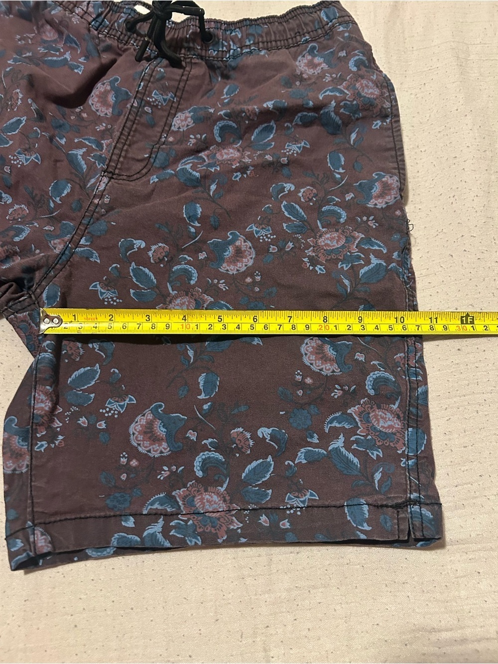 Michael Brandon Brown Floral Swim Shorts with Teal Accents - Picture 8 of 10